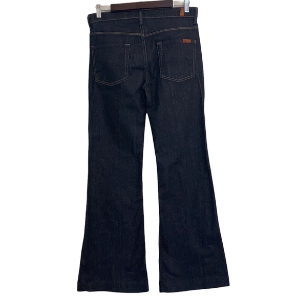 7 For All Mankind Ginger Wide Flare Leg Dark Blue Jeans Size 29 - Picture 3 of 12